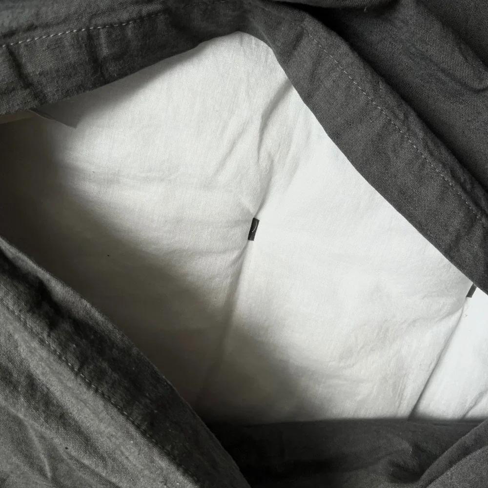 Pottery Barn Belgian Flax Linen Quilted Tufted Euro Sham Charcoal Gray 26x26